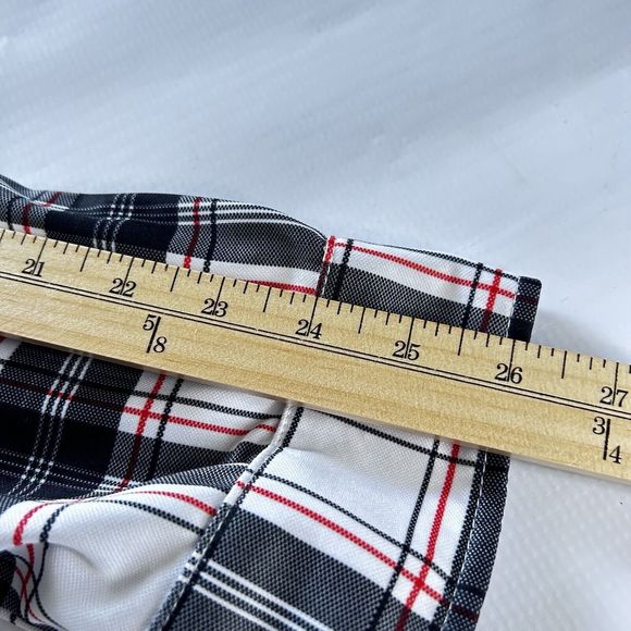 Iliac Men’s Long Sleeve Golf Shirt Collared Button Up Plaid Red White Black Larg - Picture 5 of 6